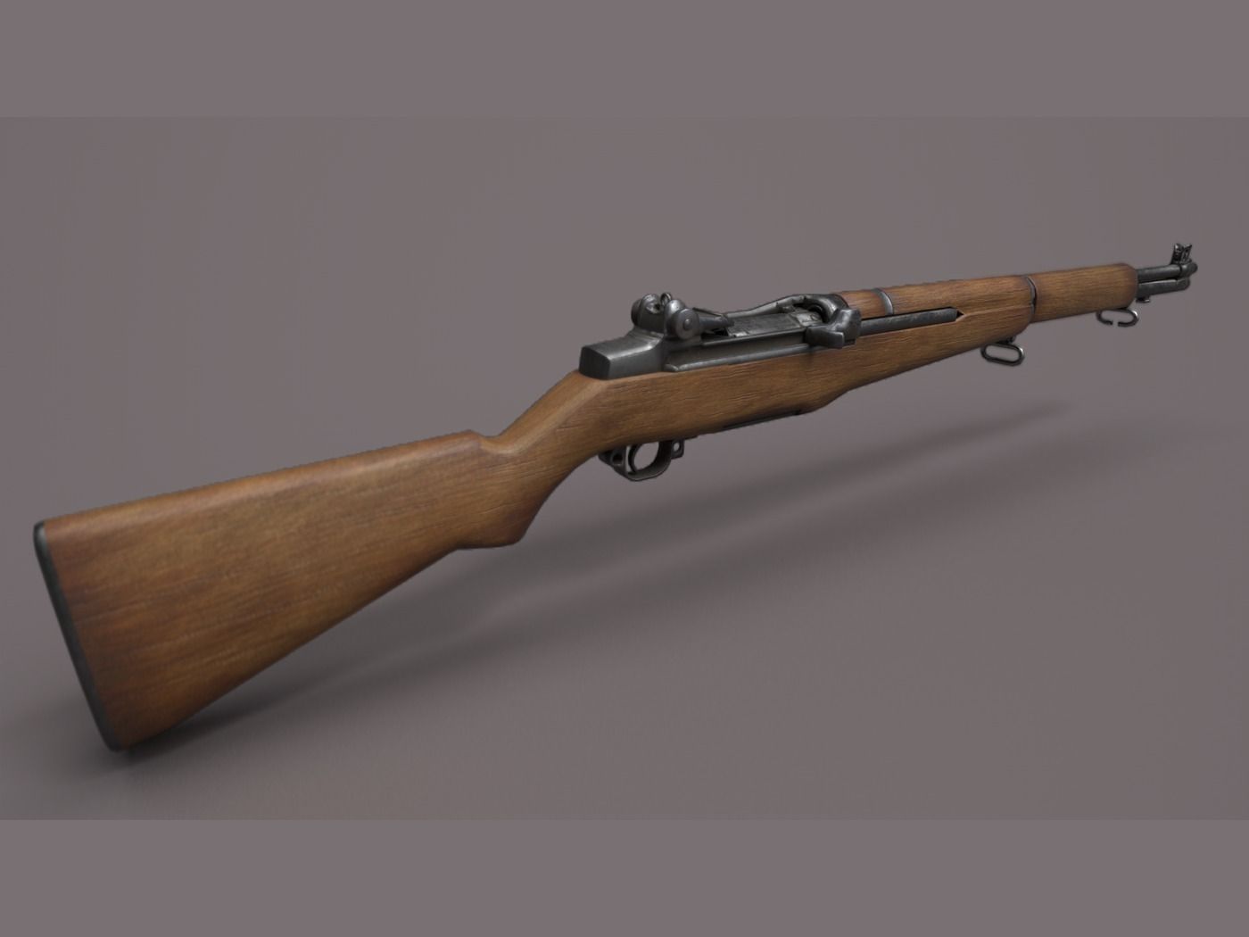 World War II - M1 Garand - PBR and Game Ready Low-poly 3D model_2
