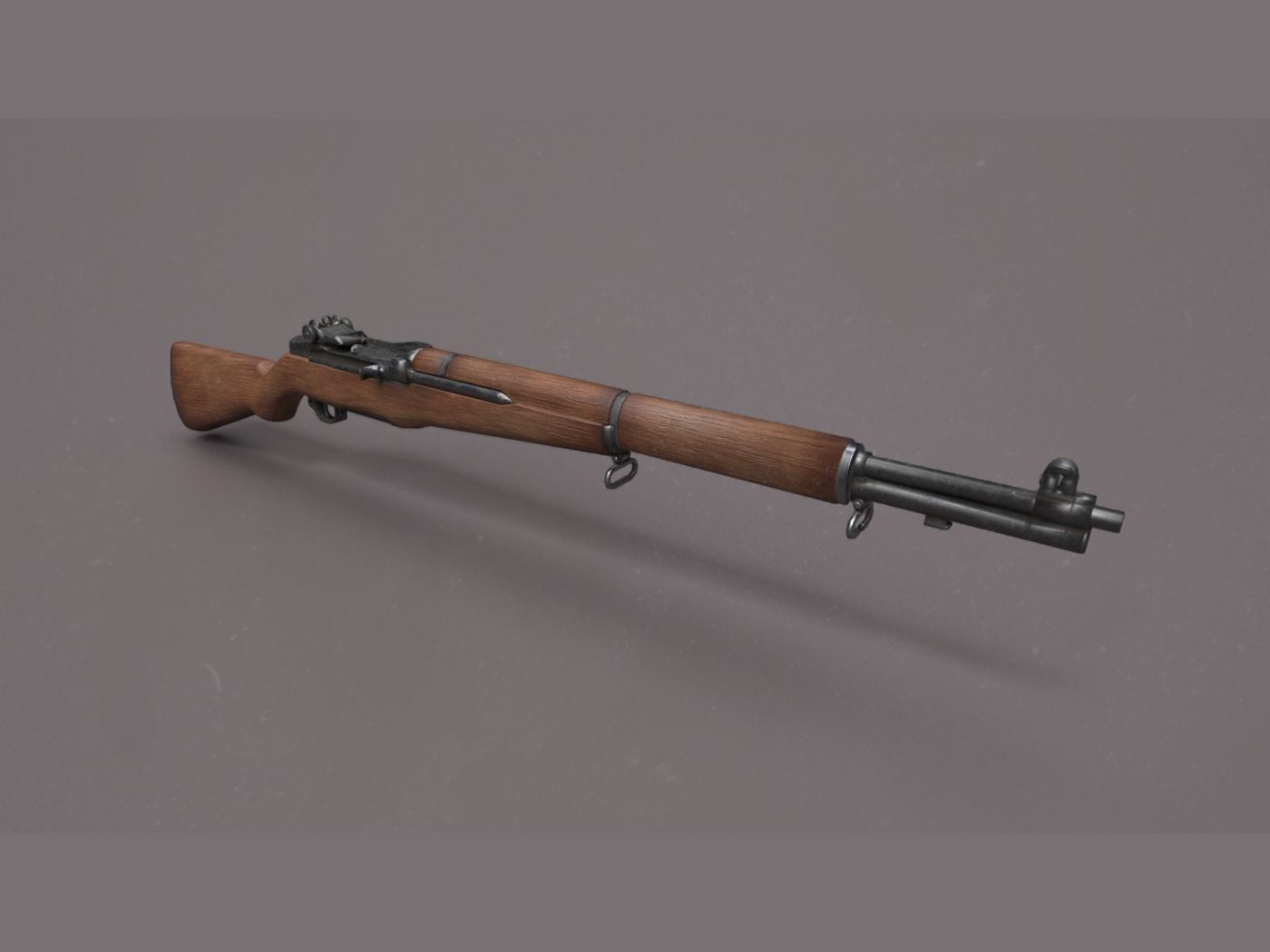 World War II - M1 Garand - PBR and Game Ready Low-poly 3D model_9
