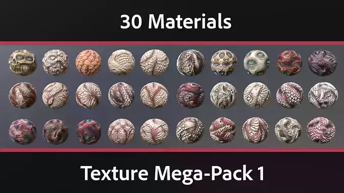 30 Materials Skin Monster Seamless PBR Mega Pack 1 Texture 30 Materials Skin Monster Seamless PBR Mega Pack 1 Texture