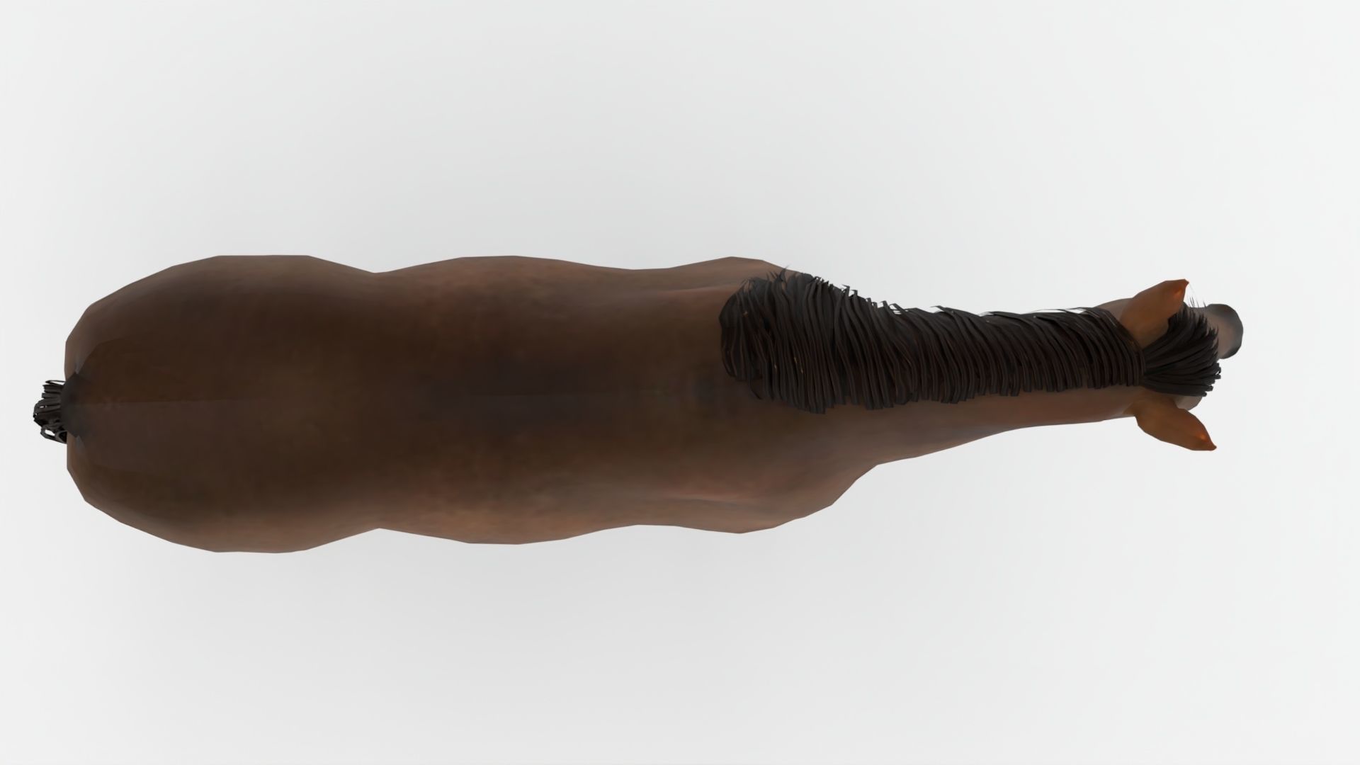 Lowpoly brown Horse Low-poly 3D model_4