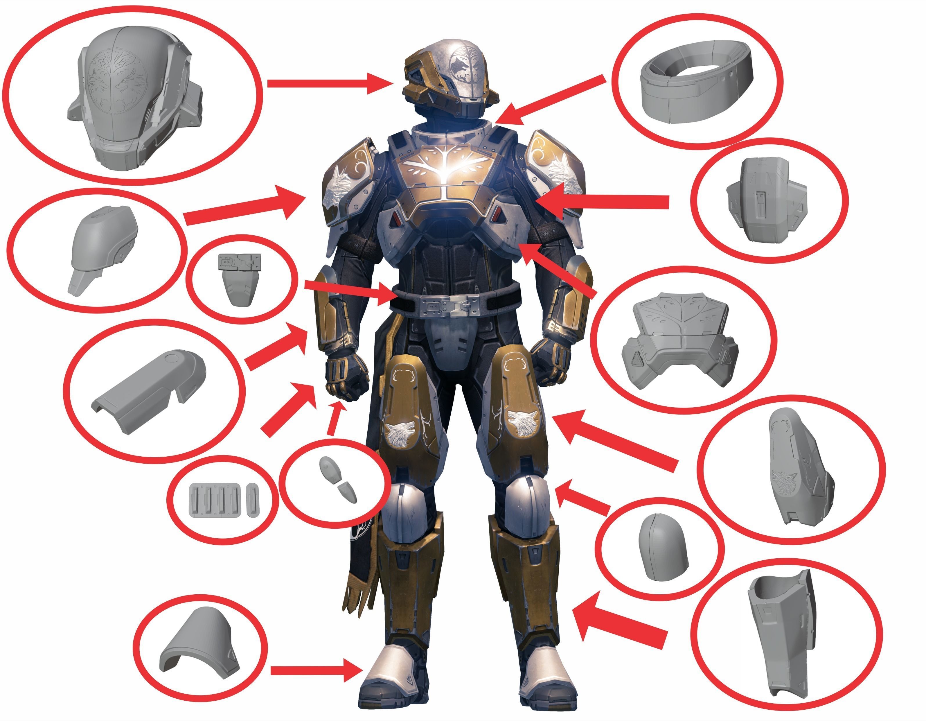 Complete ARMOR TITAN Cosplay Helmet IRON BANNER DESTINY 3D print model_1