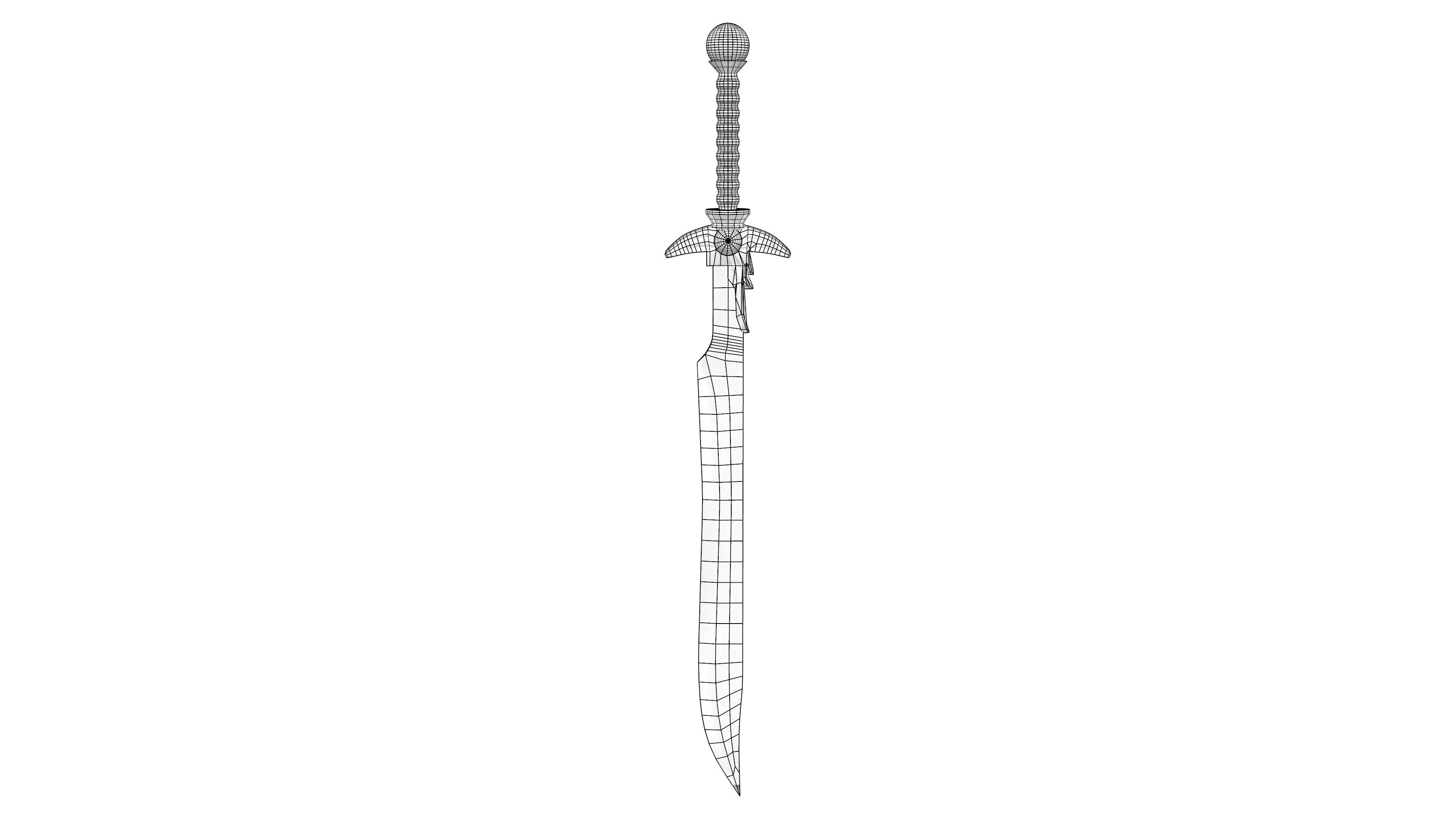 Medieval Fantasy Magic Sword Low-poly 3D model_5