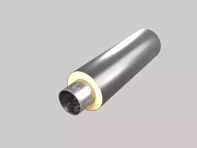 Steel pipes in polyurethane foam insulation PE sheath 3D model