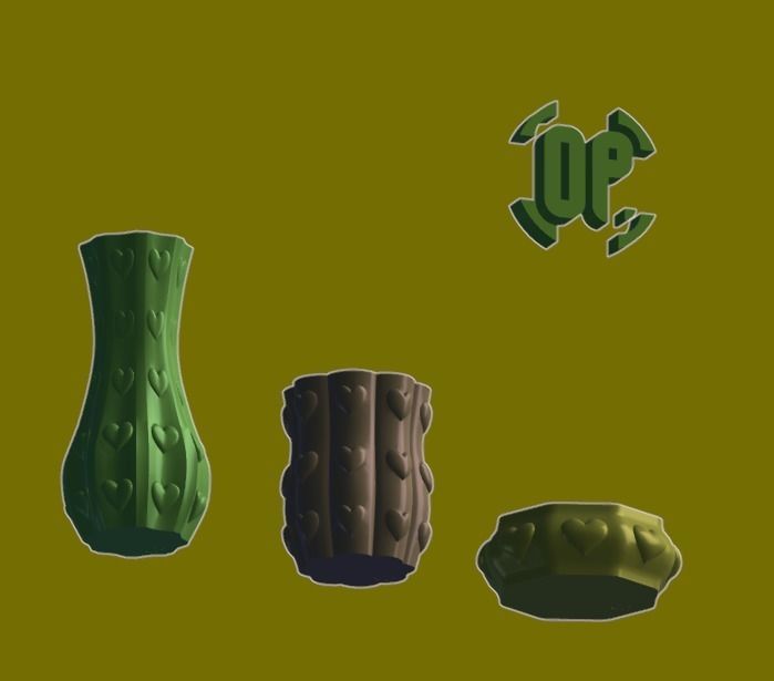 Classic Vase Style model heart tiles style Free 3D print model_2