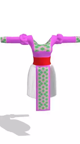 Hmong colorful design dress 3D model