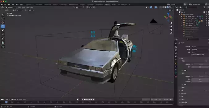 DeLorean back to the future 3D model 3D model