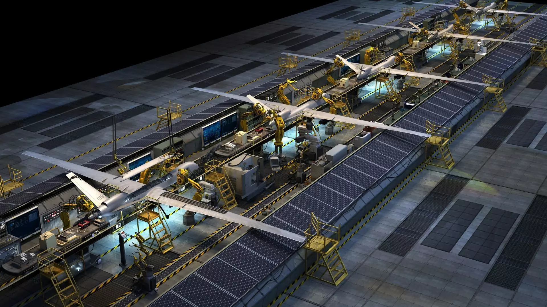 Aircraft manufacturing 3D model