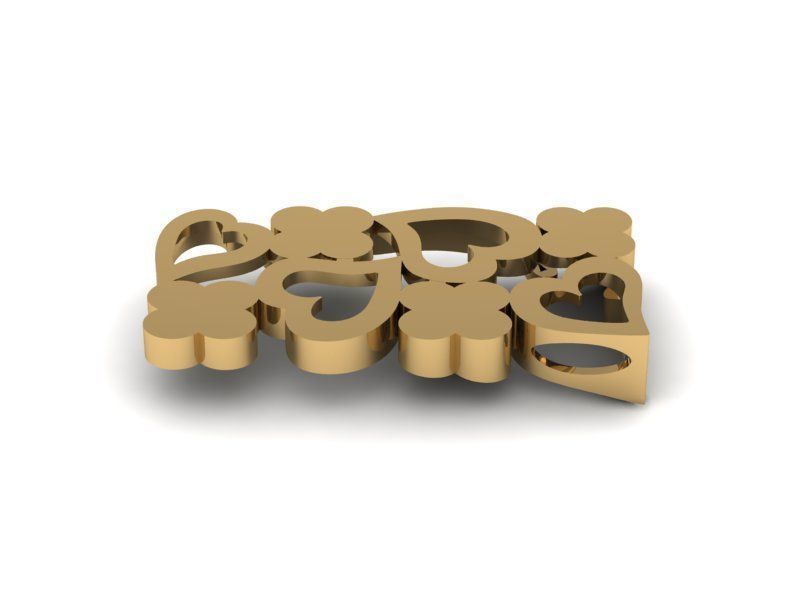 Heart Gold Set 3D print model_8