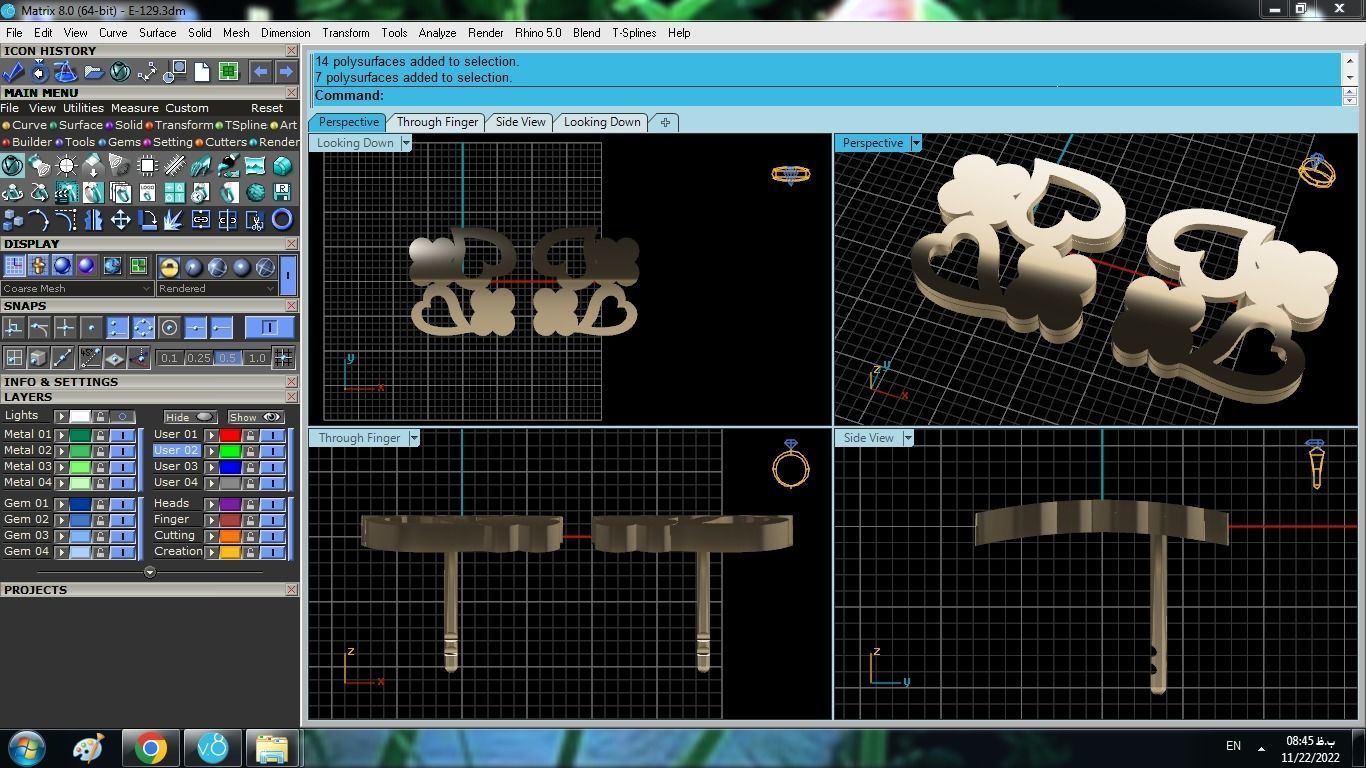 Heart Gold Set 3D print model_10