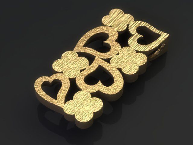 Heart Gold Set 3D print model_1