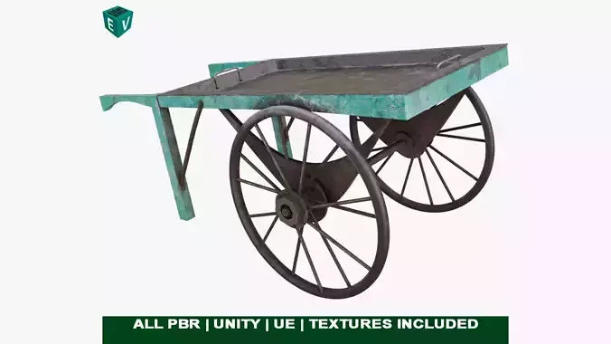 Wooden Cart06 All PBR Unity UE Textures Included