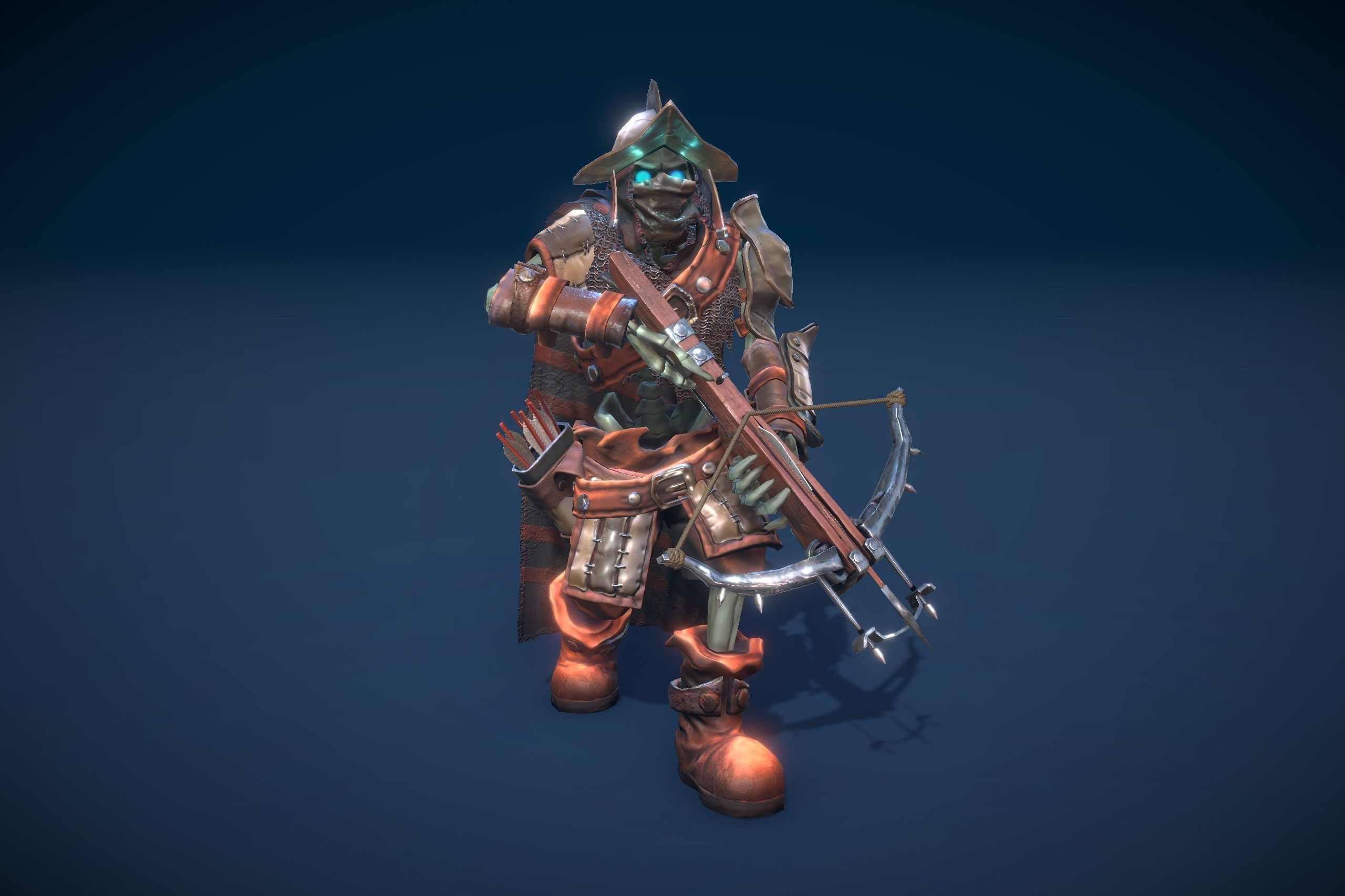 Stylized Skeleton Crossbowman Low-poly 3D model_12