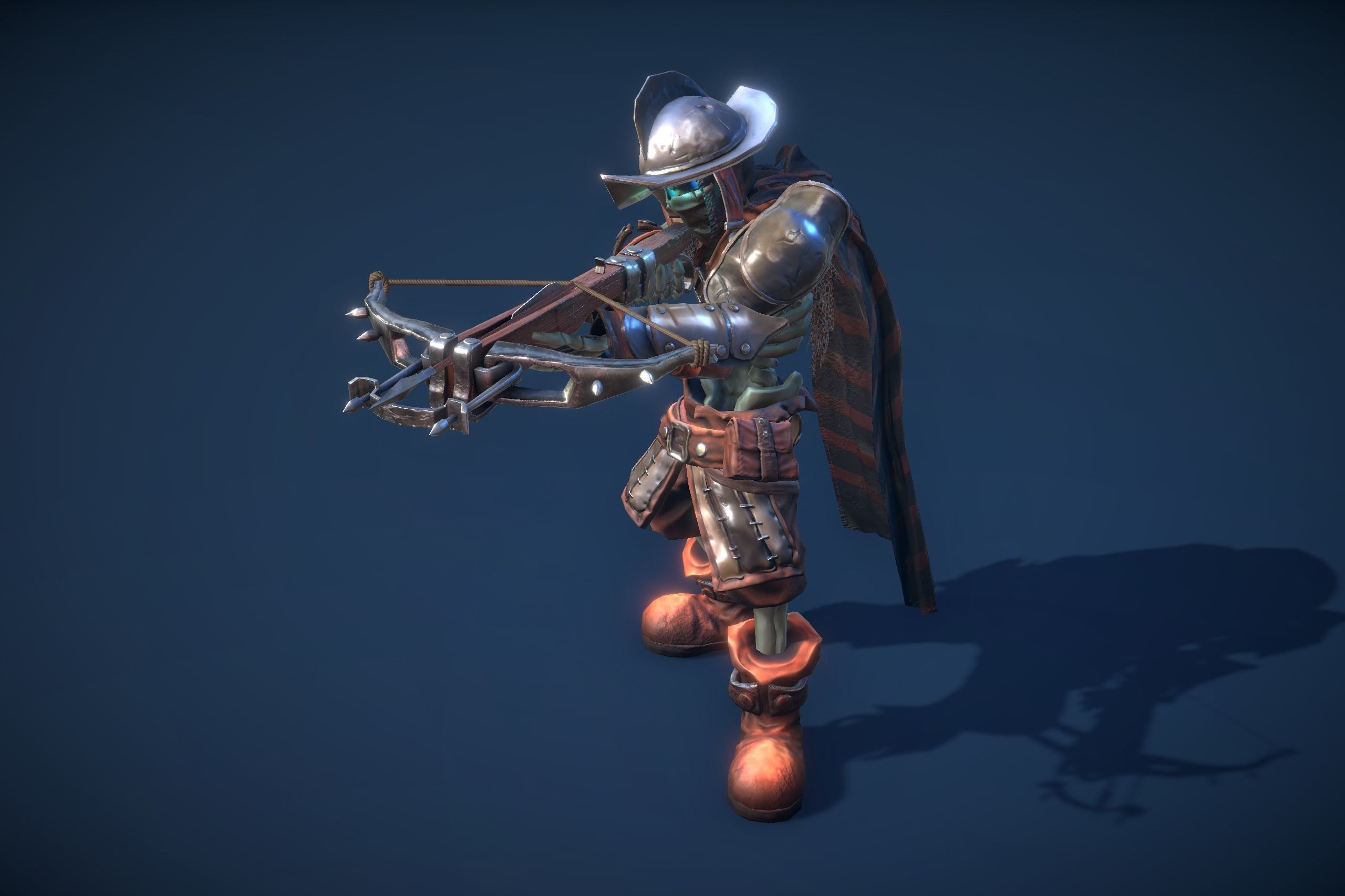 Stylized Skeleton Crossbowman Low-poly 3D model_11