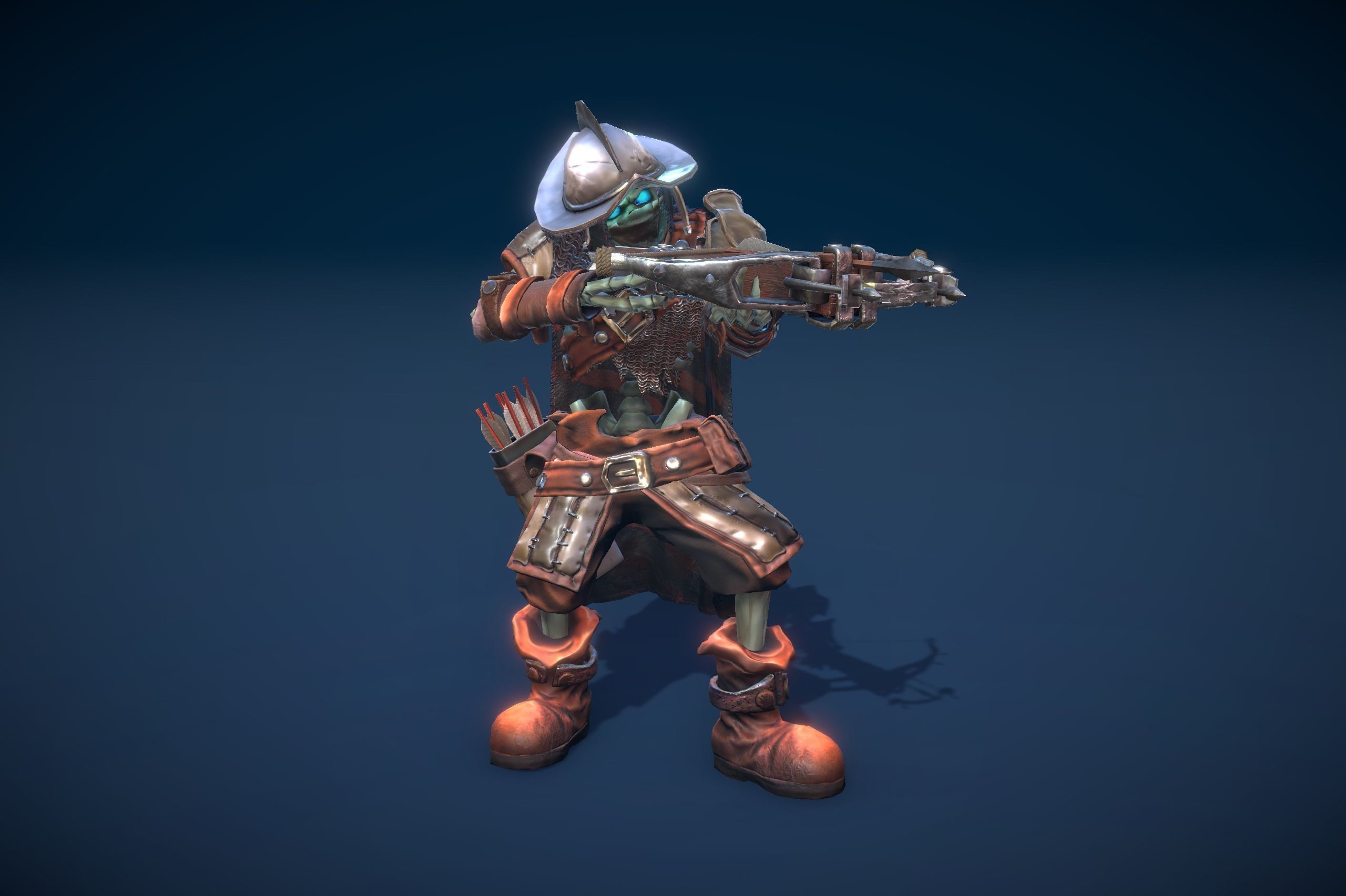 Stylized Skeleton Crossbowman Low-poly 3D model_10