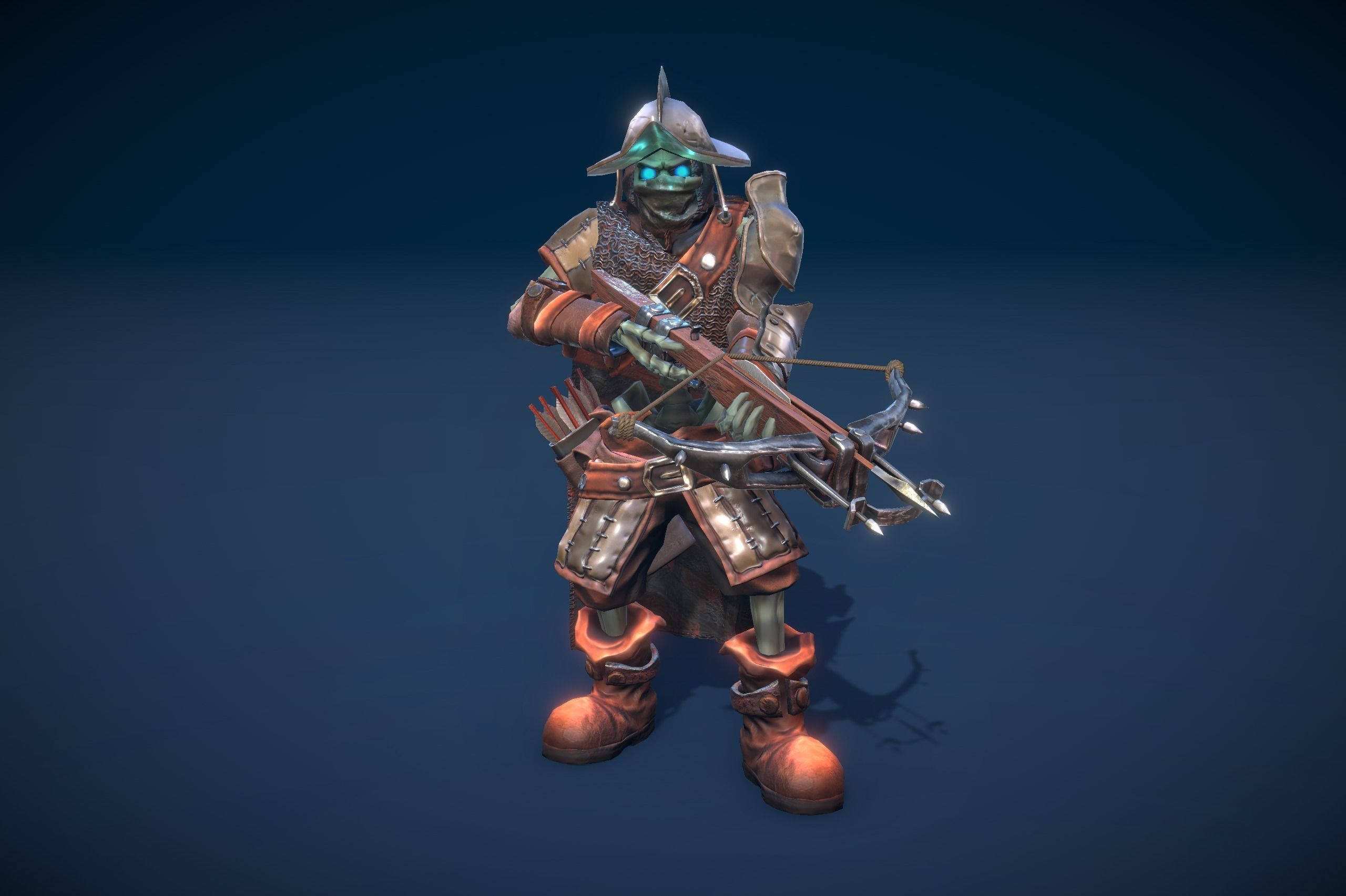 Stylized Skeleton Crossbowman Low-poly 3D model_9