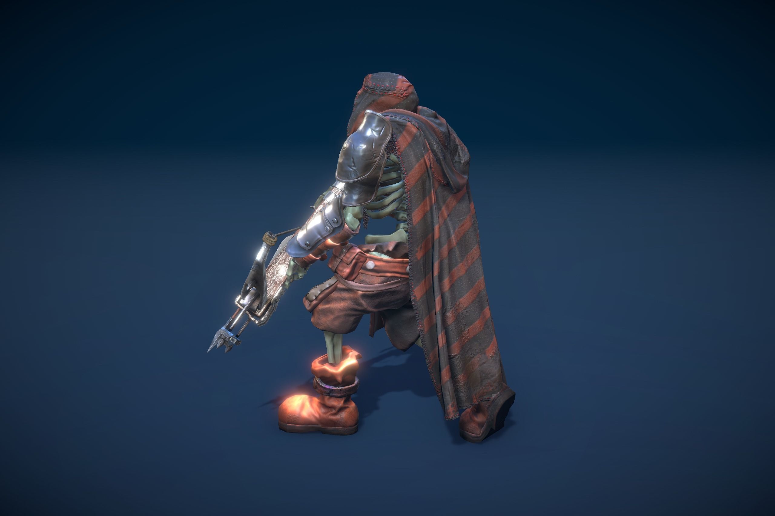 Stylized Skeleton Crossbowman Low-poly 3D model_13