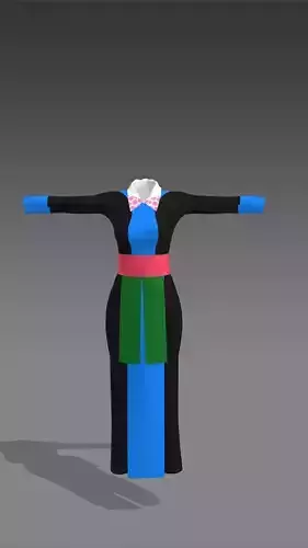 Hmong traditional costume clothes 3D model