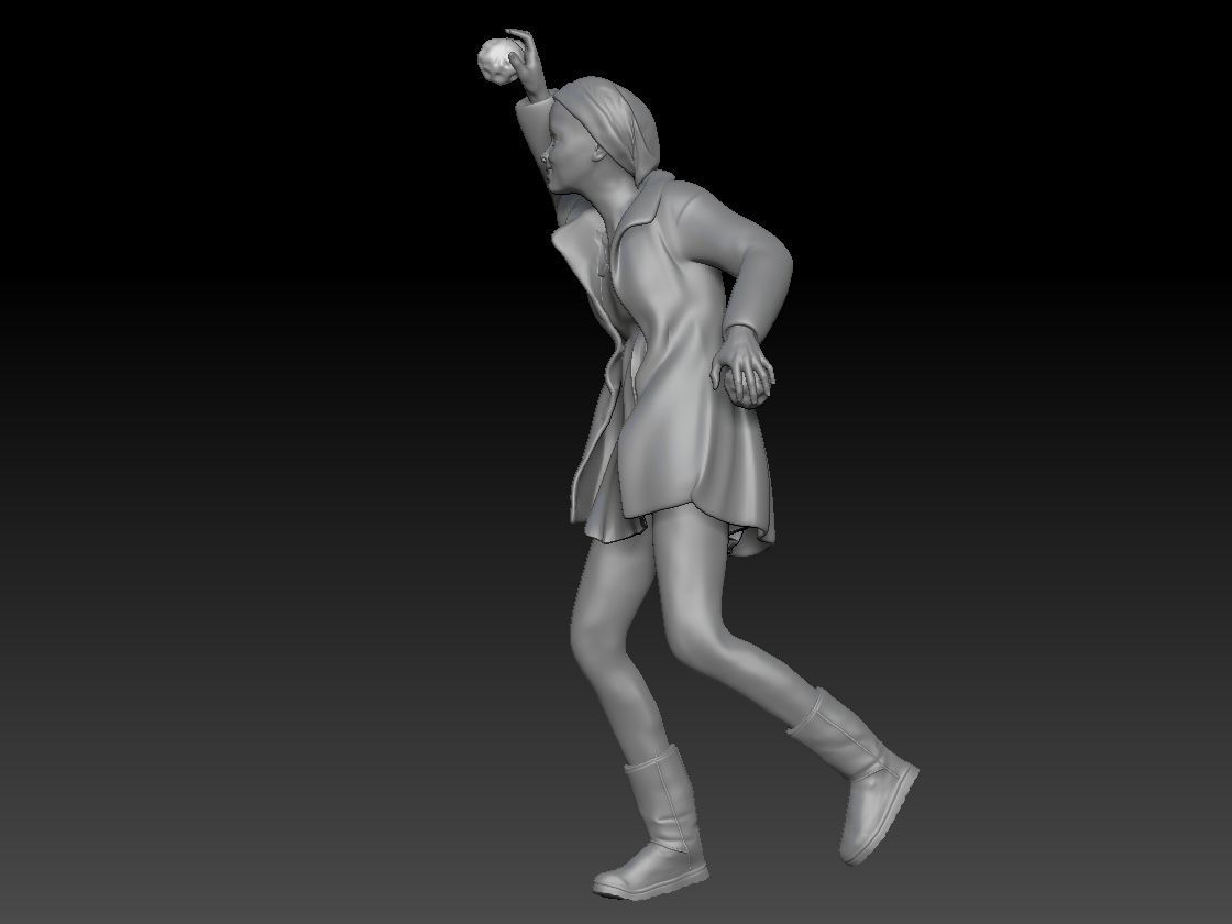 PLAY SNOWBALL GIRL 1 3D print model_1
