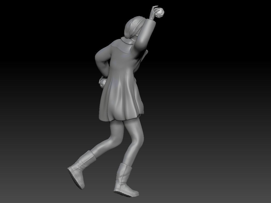 PLAY SNOWBALL GIRL 1 3D print model_3