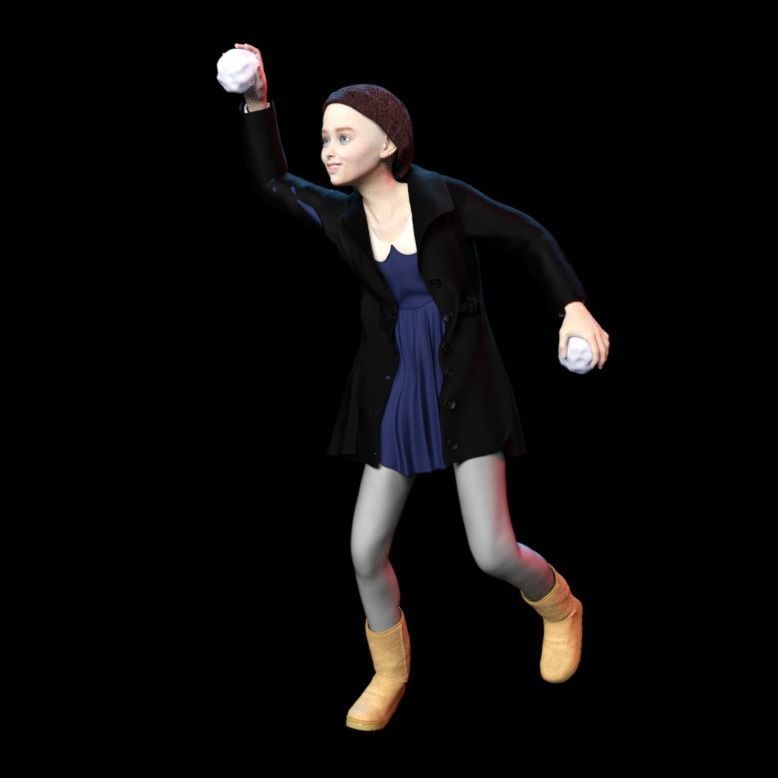 PLAY SNOWBALL GIRL 1 3D print model_4
