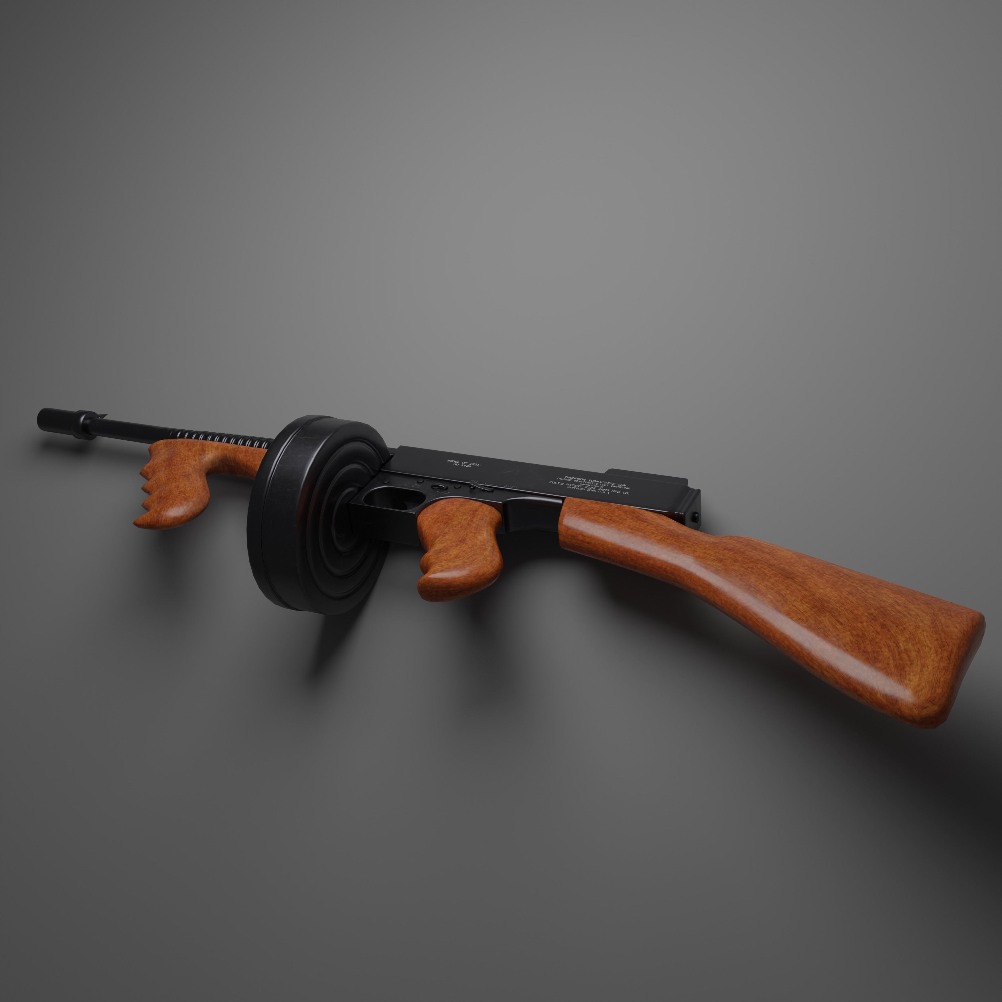 Tommy Gun 3D model_2