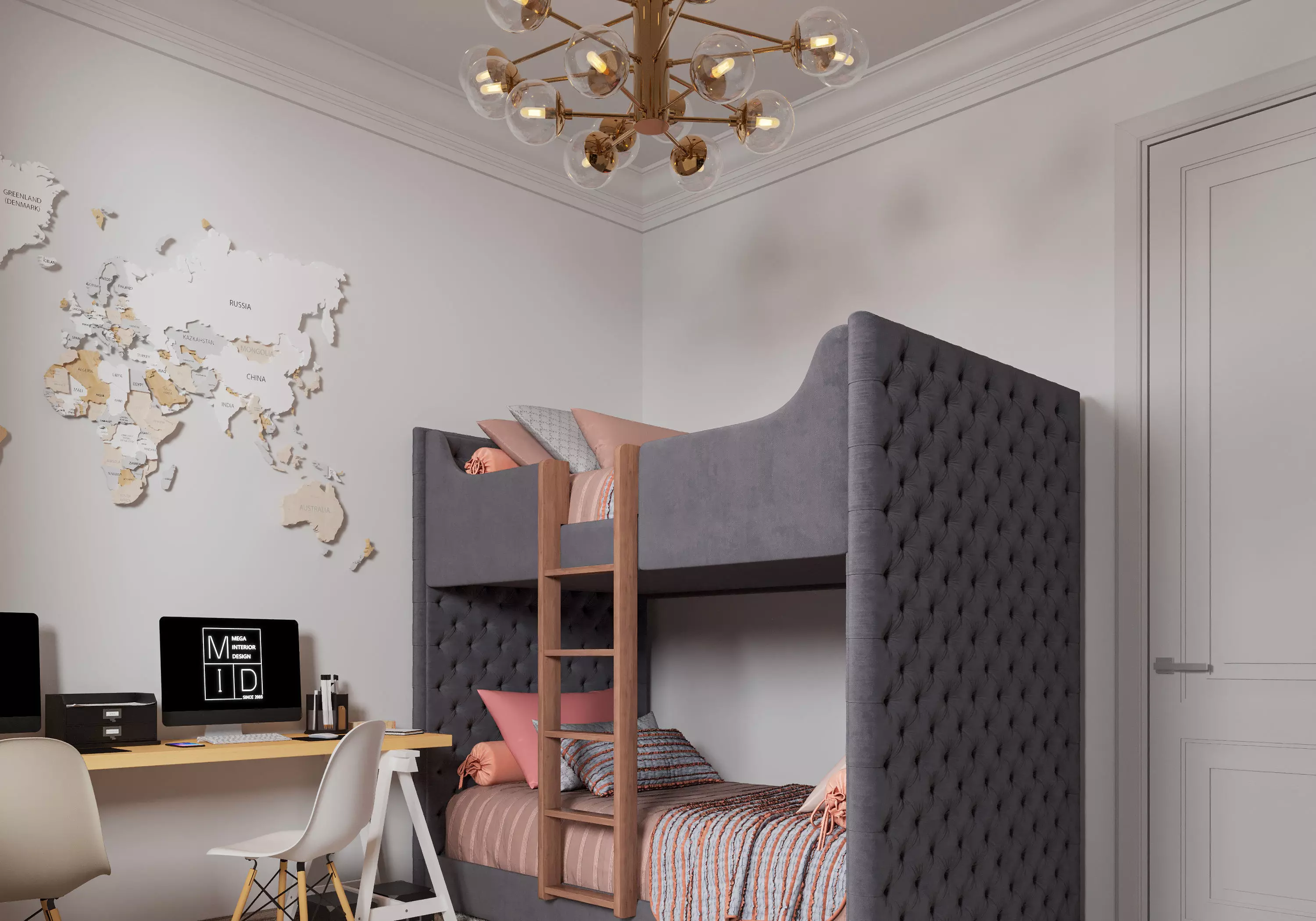 Minimalistic Campact children room Free 3D model