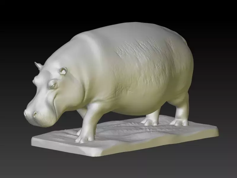 Hippopotamus sculpture 3D print model