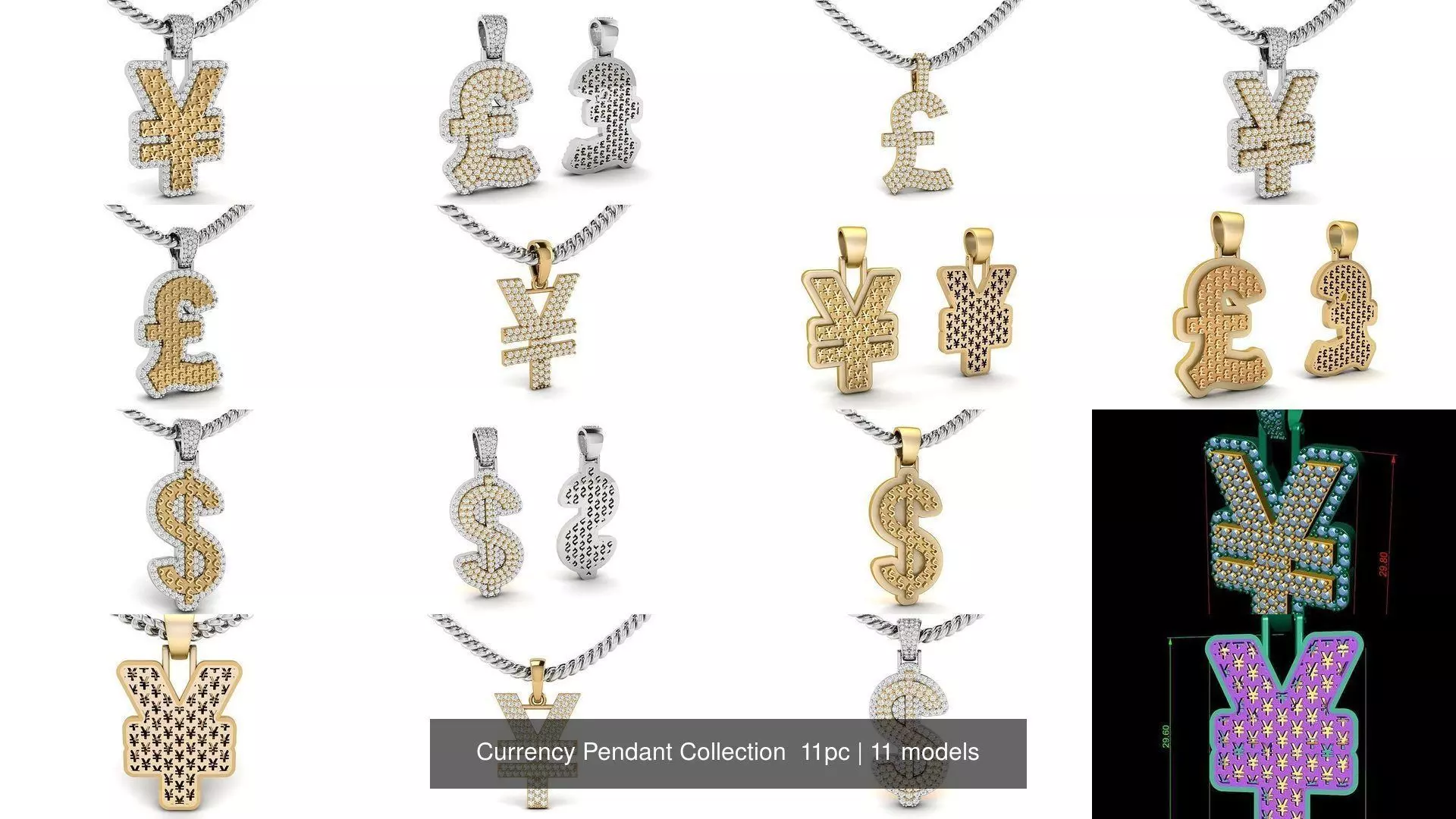 Currency Pendant Collection  11pc _1