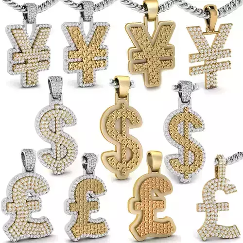 Currency Pendant Collection  11pc 