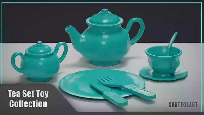 Tea Set Toy Collection 3D model