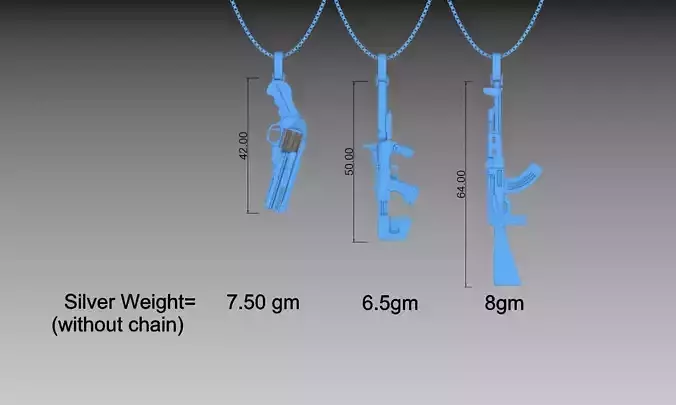 Gun Pendant Design 3D print model