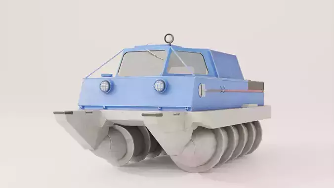 Zil 2906 Soviet all-terrain rescue vehicle Low-poly 3D model