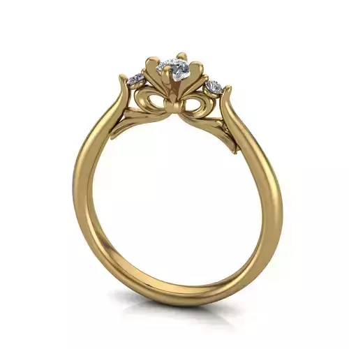 3 Stone engagement ring 3D print model