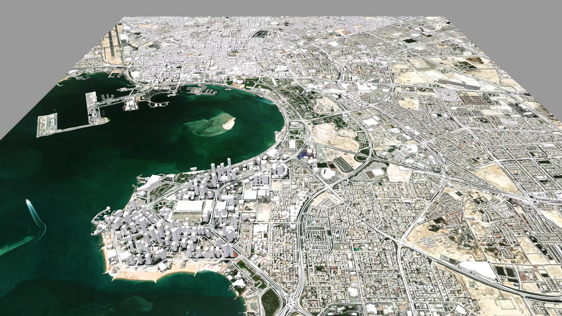 Cityscape Doha Qatar 3D model_0