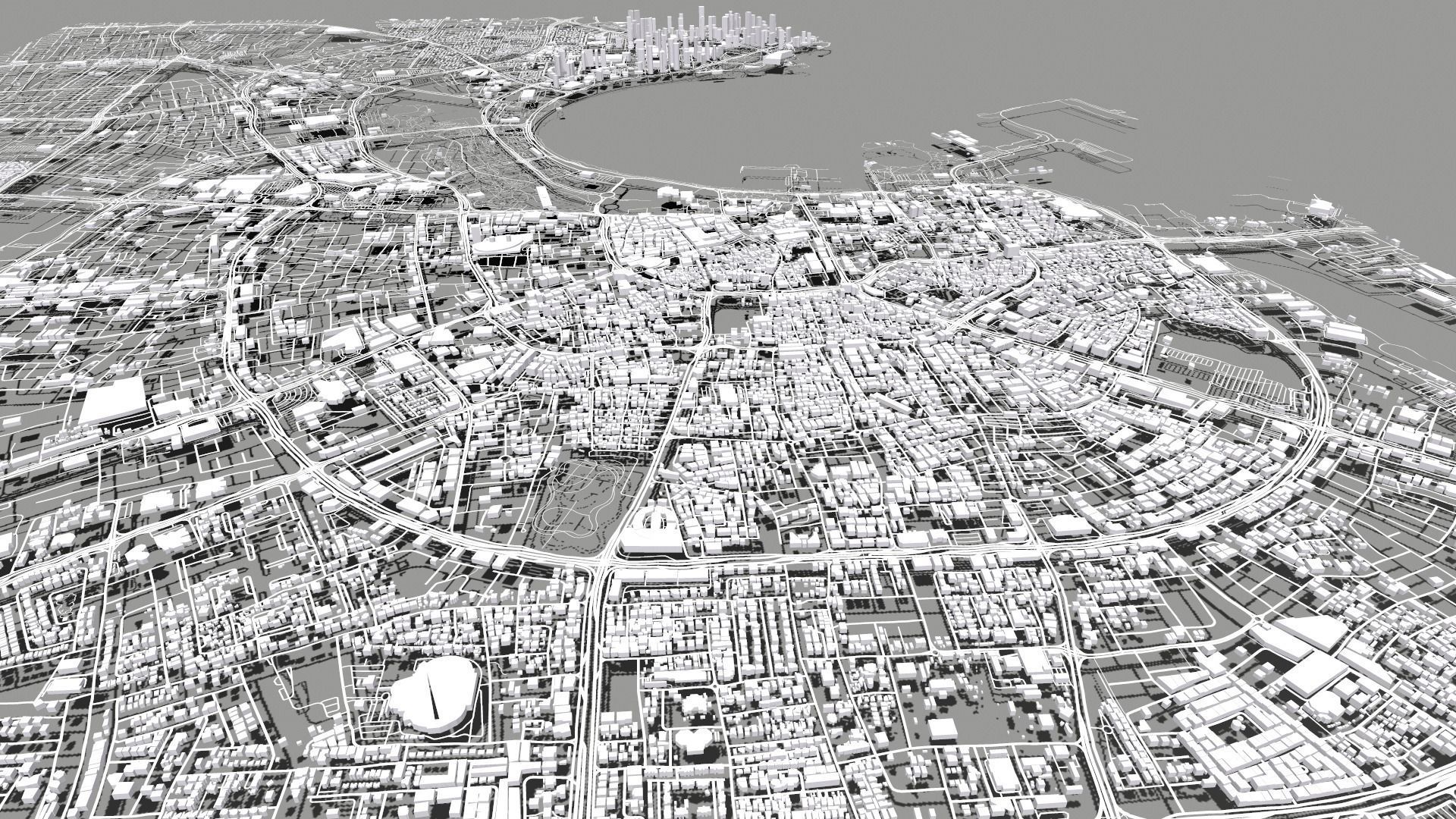 Cityscape Doha Qatar 3D model_9