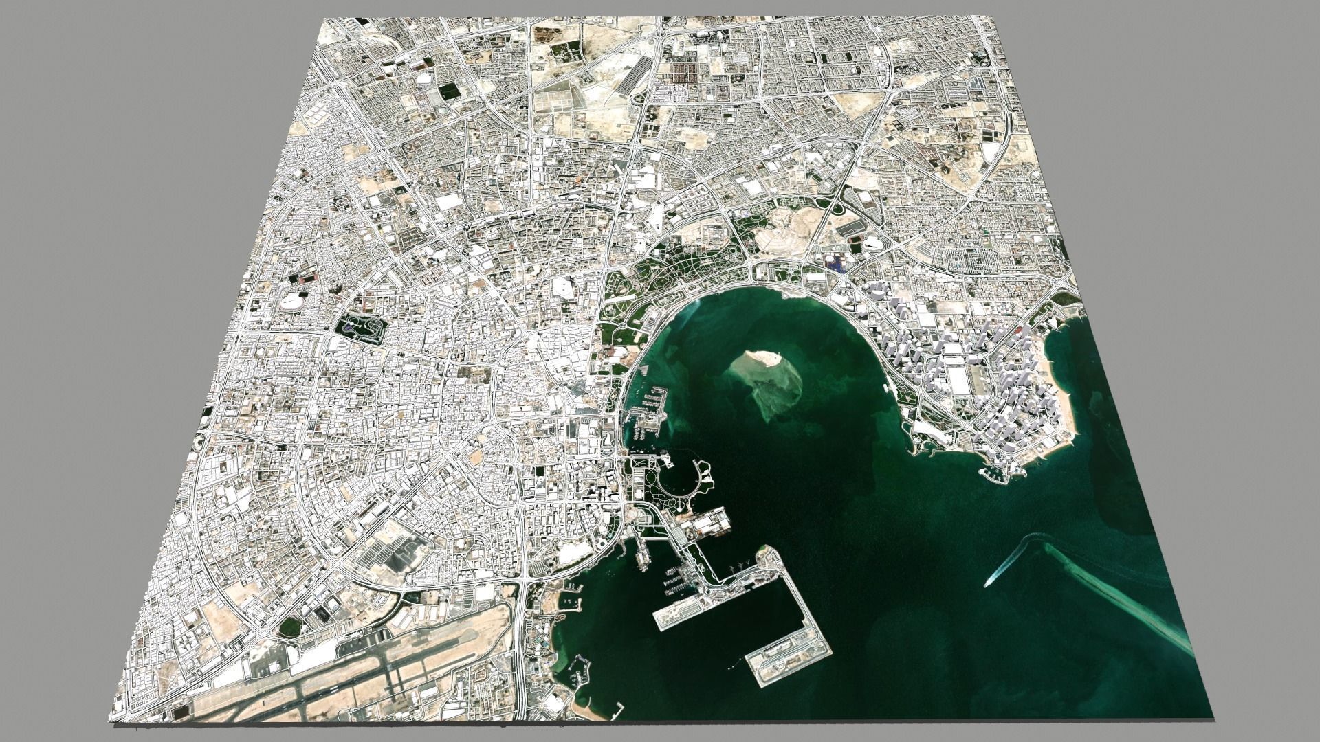 Cityscape Doha Qatar 3D model_8