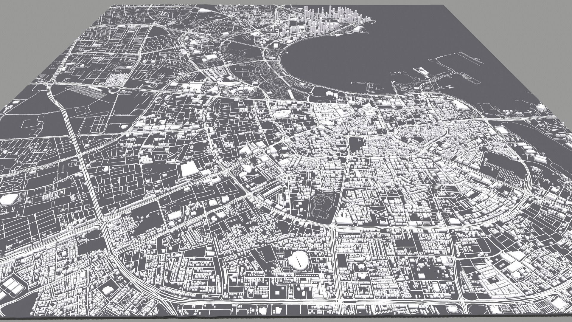 Cityscape Doha Qatar 3D model_3
