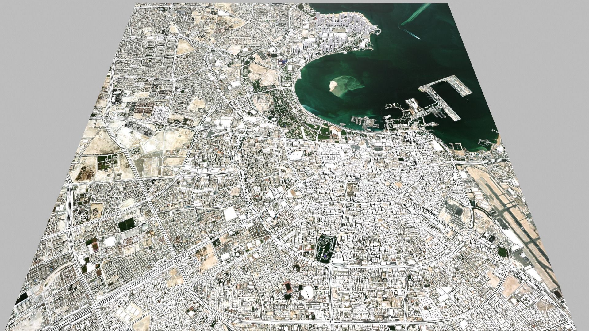 Cityscape Doha Qatar 3D model_2