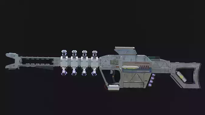 Sci-fi Rifle Low-poly 3D model