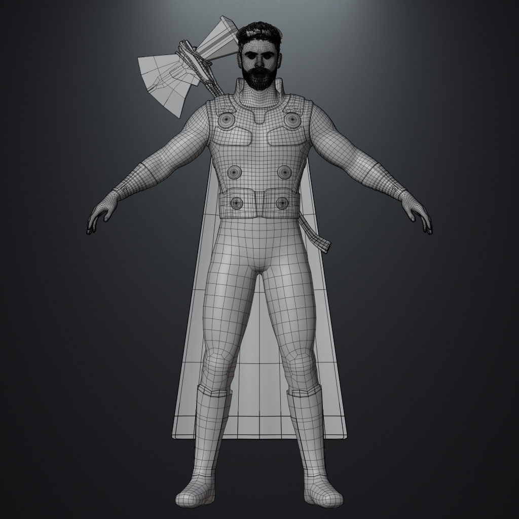 Thor Rigged Low-poly 3D model_28