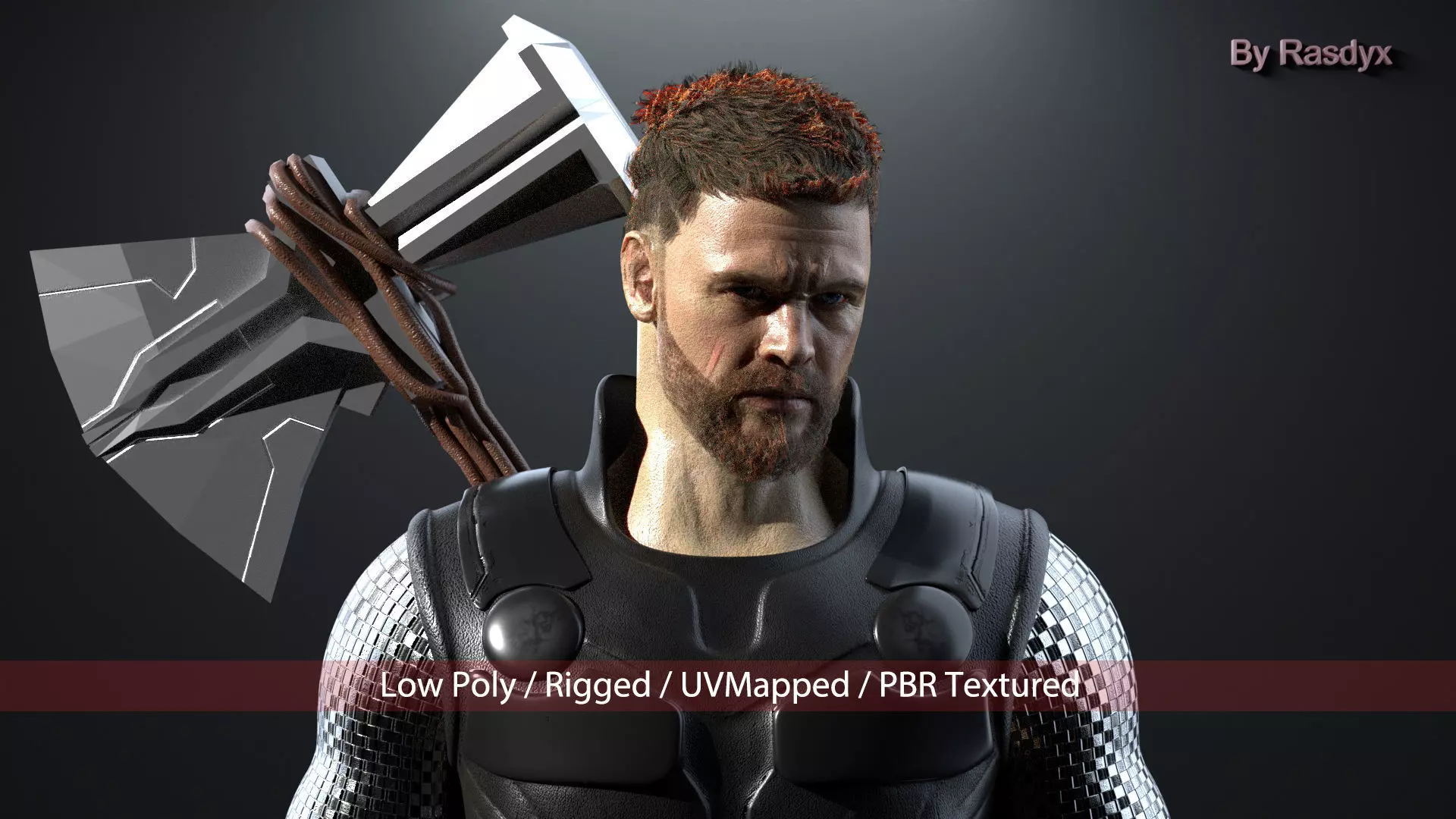 Thor Rigged Low-poly 3D model_0