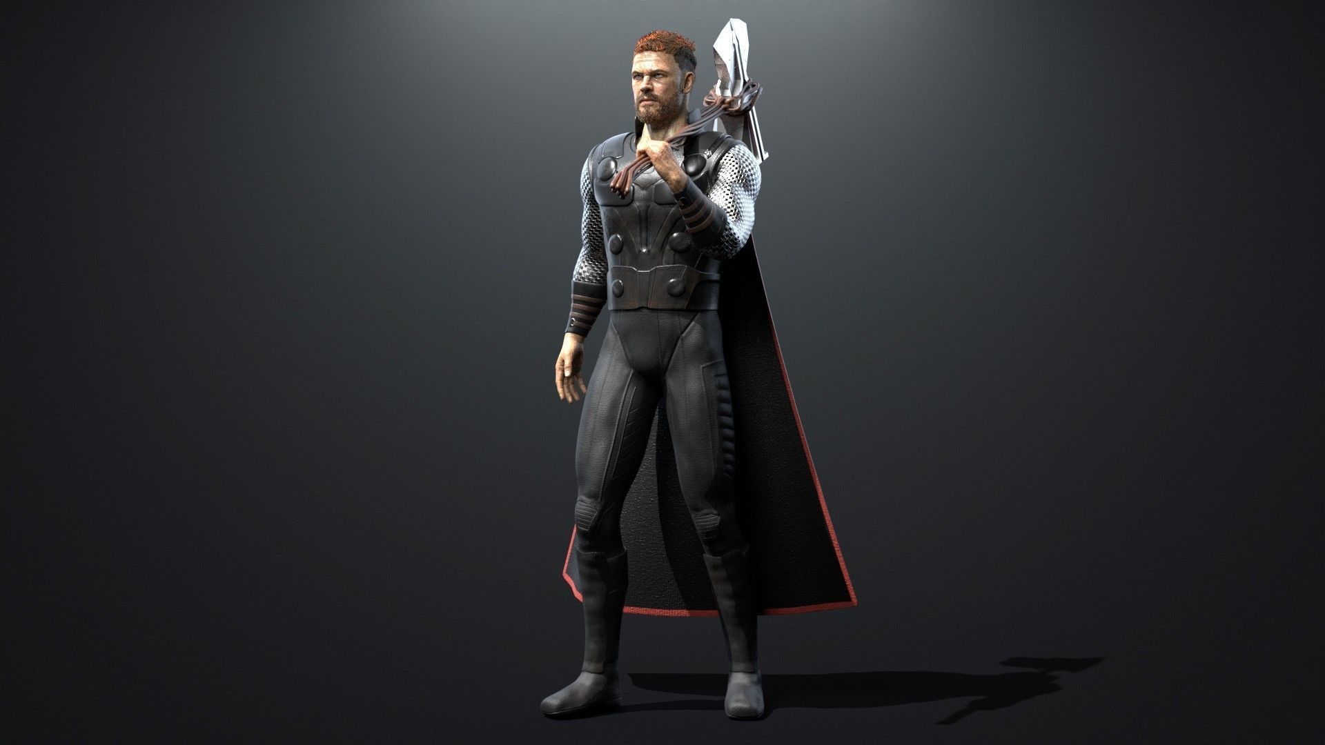 Thor Rigged Low-poly 3D model_8