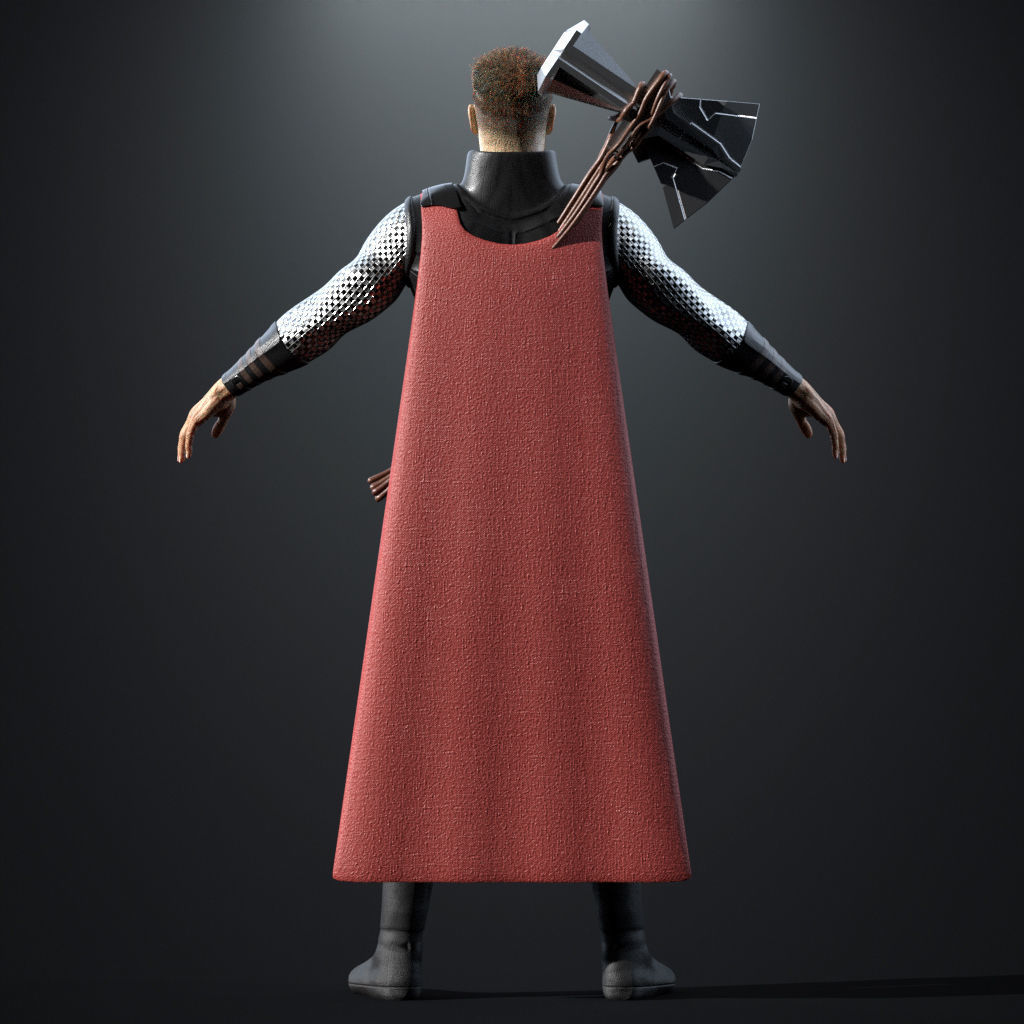 Thor Rigged Low-poly 3D model_35
