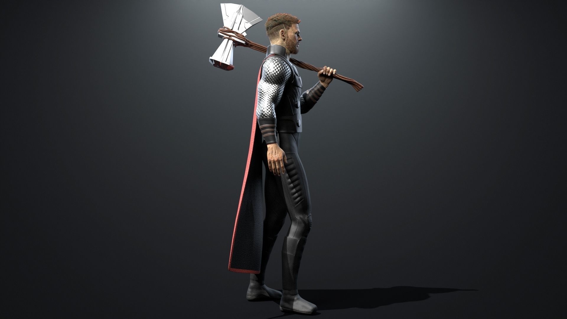 Thor Rigged Low-poly 3D model_9
