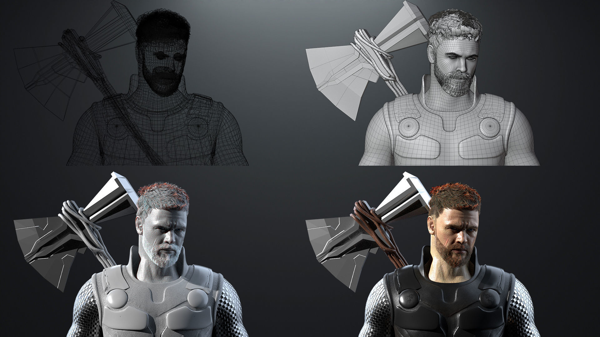Thor Rigged Low-poly 3D model_2