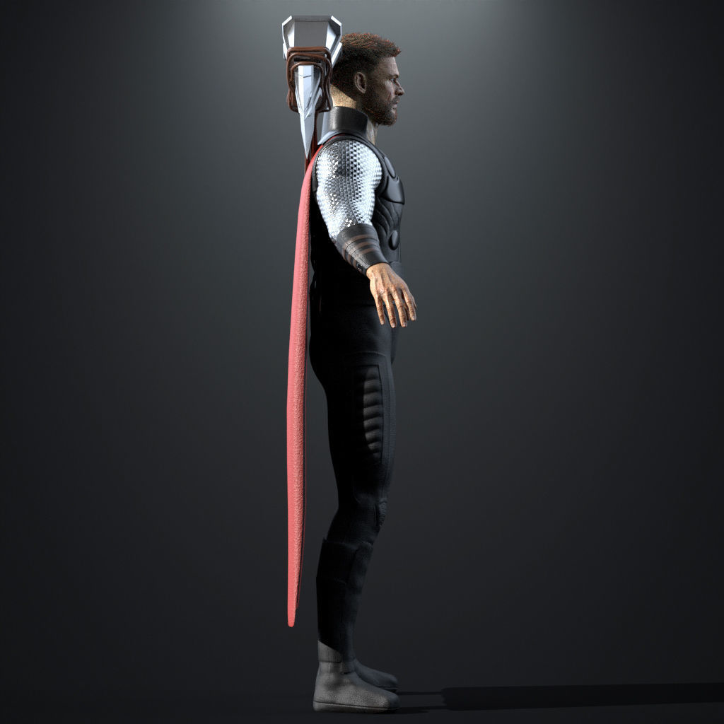 Thor Rigged Low-poly 3D model_37