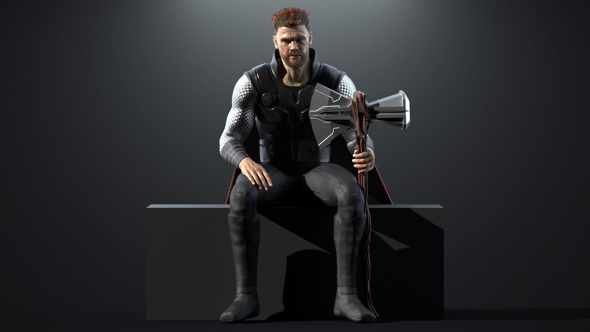 Thor Rigged Low-poly 3D model_19