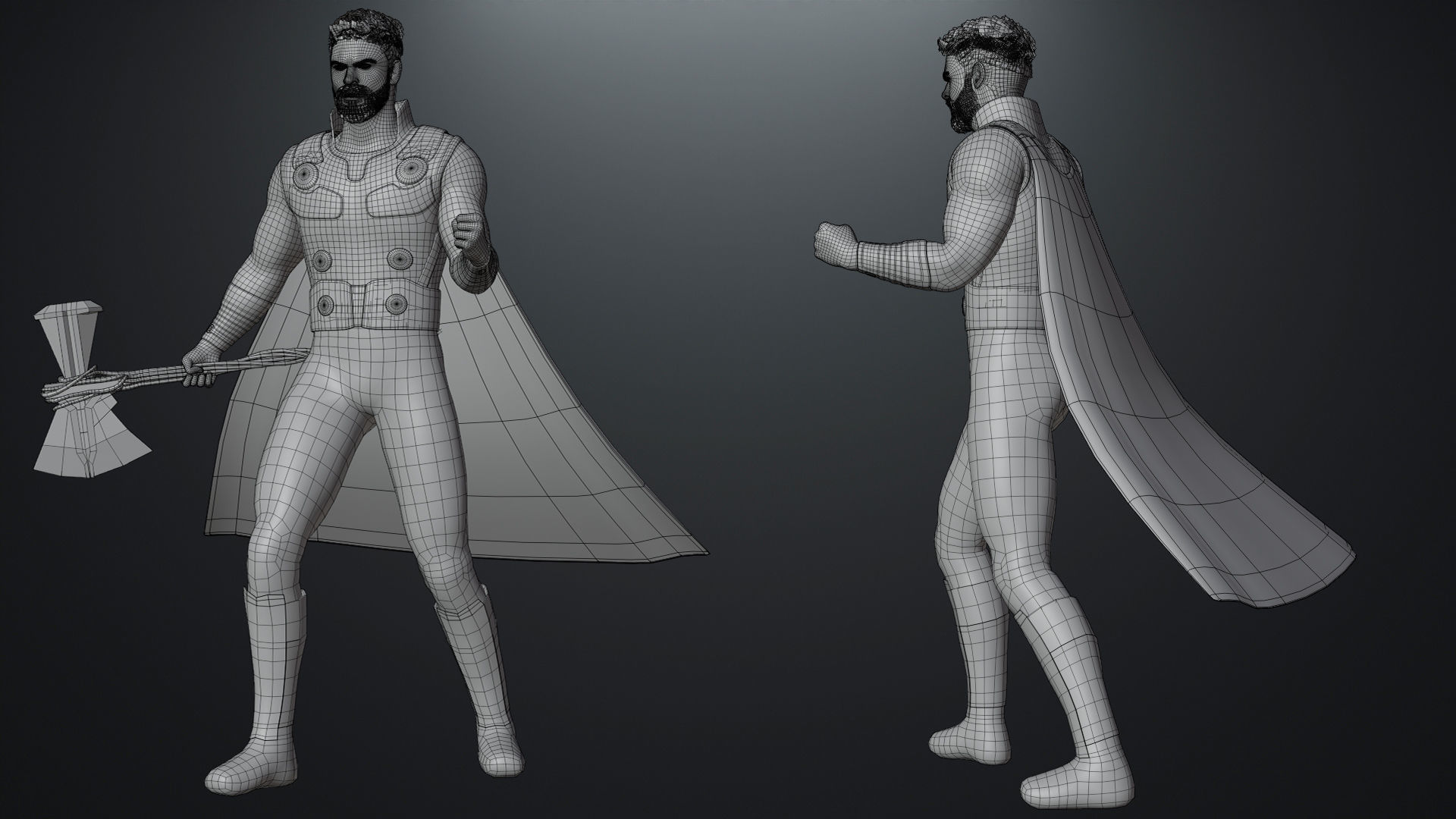 Thor Rigged Low-poly 3D model_27