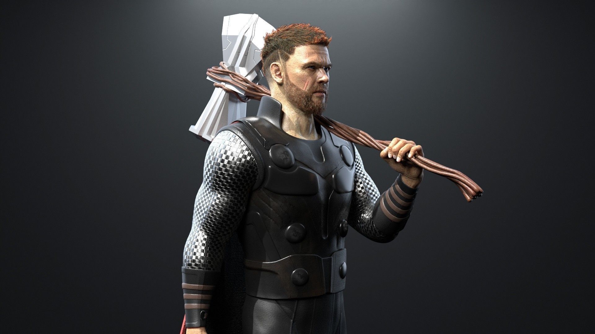 Thor Rigged Low-poly 3D model_7