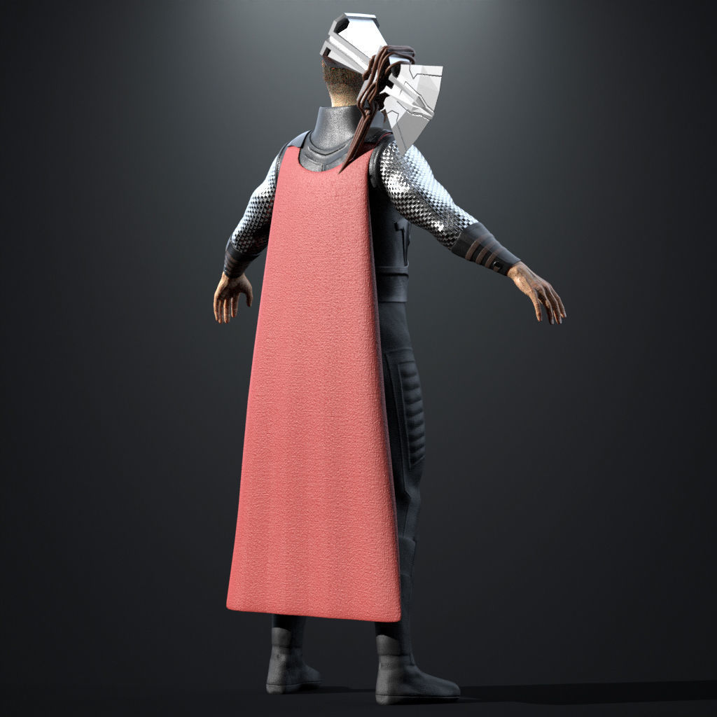 Thor Rigged Low-poly 3D model_36